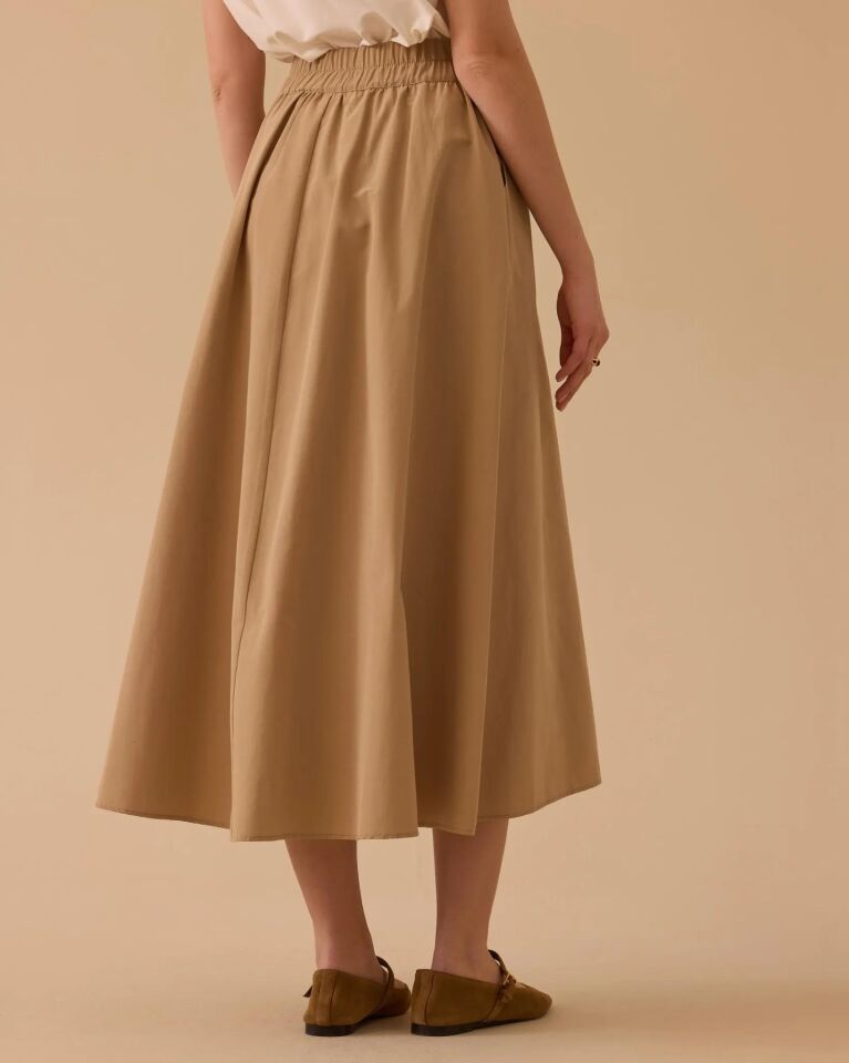 10007 ELASTİK BEL DÜĞMELİ CEPLİ  ETEK #26#