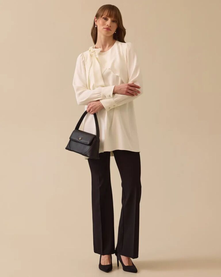 1036 YAKASI FİYONKLU GÖĞSÜ KATKAT DETAYLI SIRTI FERMUARLI ŞIK GÖMLEK 10002511211036 #06-25#