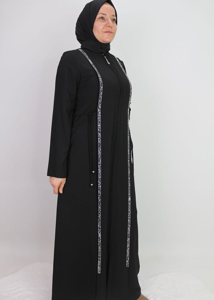 520008 FERACE FERMUARLI ÖNÜ İŞLEMELİ KLASİK FERACE QYS FERACE #24-07# 42 - SİYAH