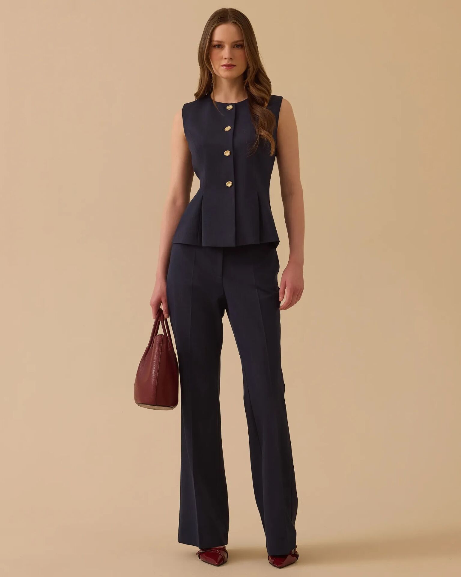 10001 PİLE DETAYLI DÜĞMELİ YELEK #26#