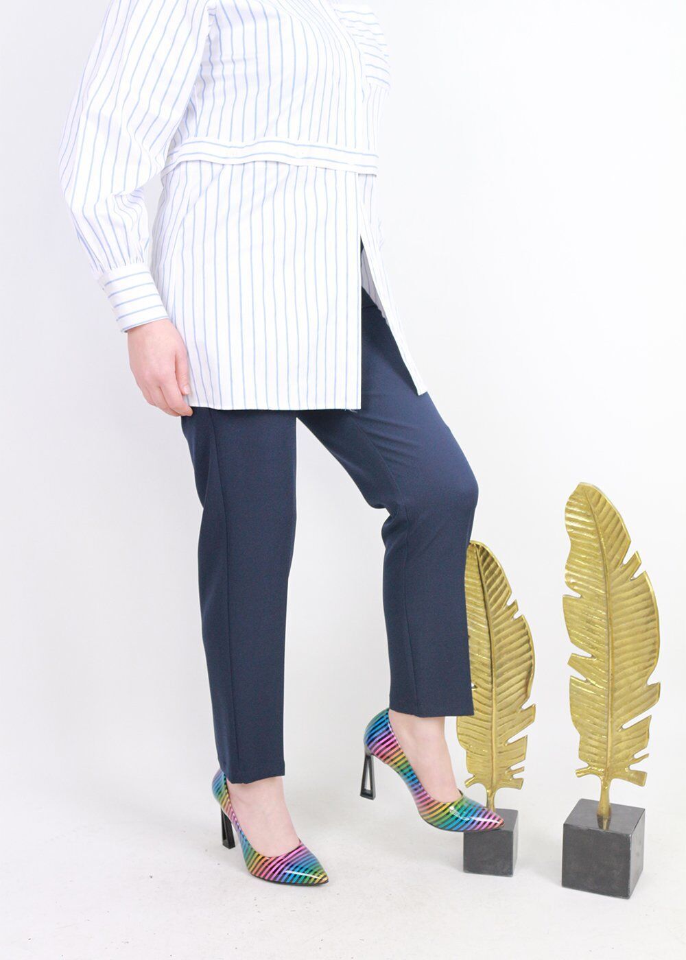 59059 ÖNDEN 2 DÜĞMELİ CEPLİ KALSİK DAR PAÇA PANTOLON QYS PANTOLON 59059 #23-063 44 - LACİVERT