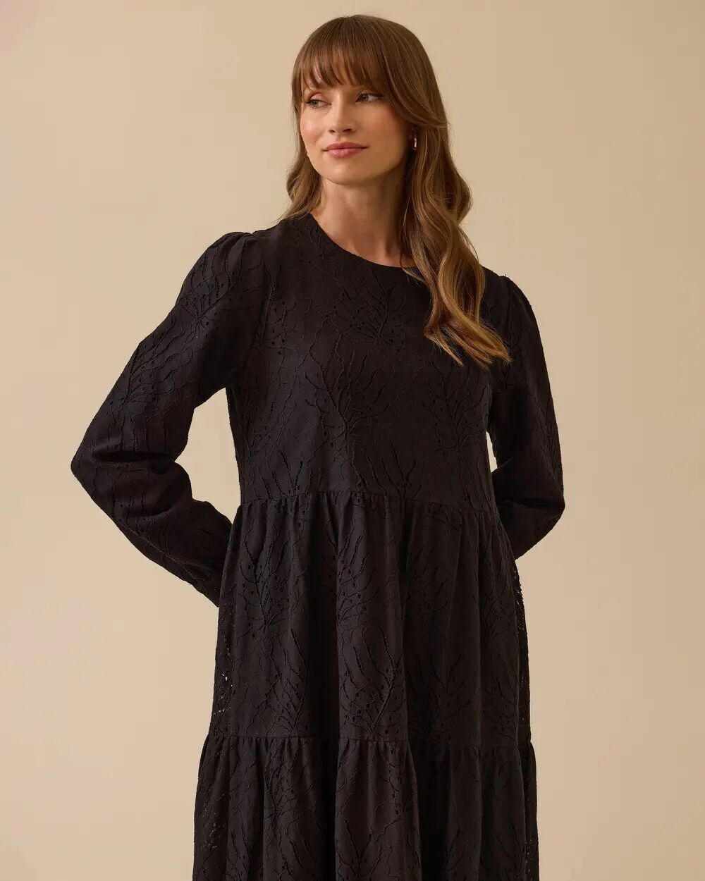 1027 GÜPÜRLÜ SIFIR YAKA İÇİ ASTARLI KETEN ELBİSE 10002511311027 #06-25#