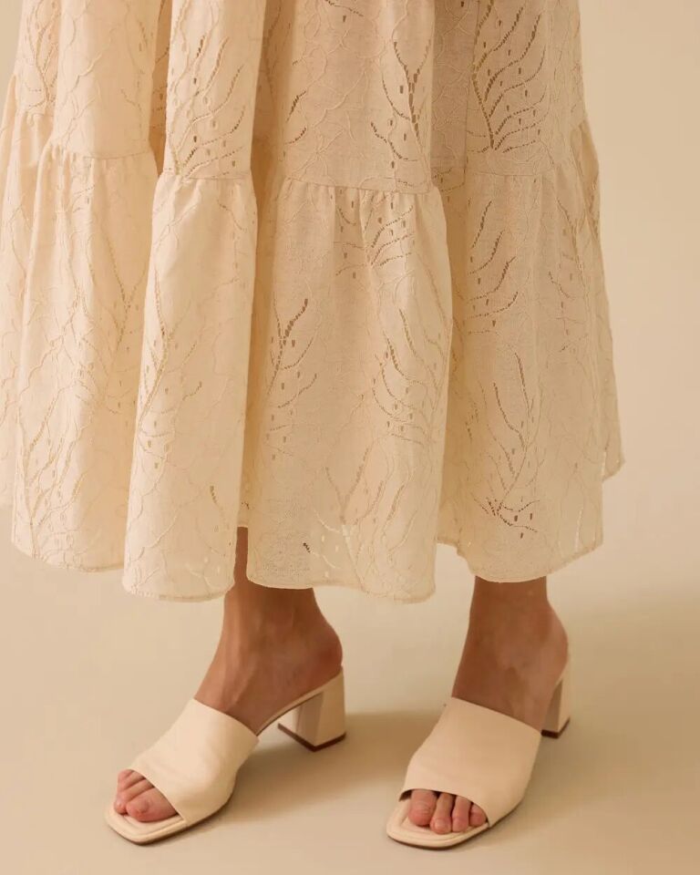 1027 GÜPÜRLÜ SIFIR YAKA İÇİ ASTARLI KETEN ELBİSE 10002511311027 #06-25#