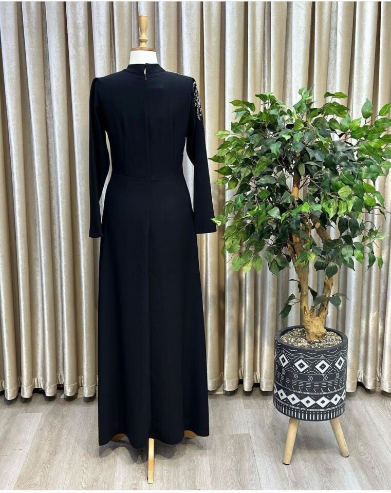 2106 SAĞ OMZU VE BELİ TAŞ DETAYLI ABİYE ELBSE QYS ABİYE ELBİSE 2106 $23-08$