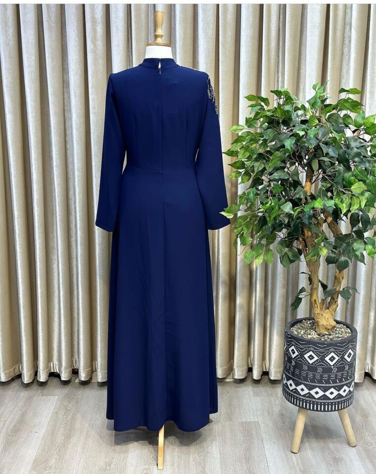 2106 SAĞ OMZU VE BELİ TAŞ DETAYLI ABİYE ELBSE QYS ABİYE ELBİSE 2106 $23-08$