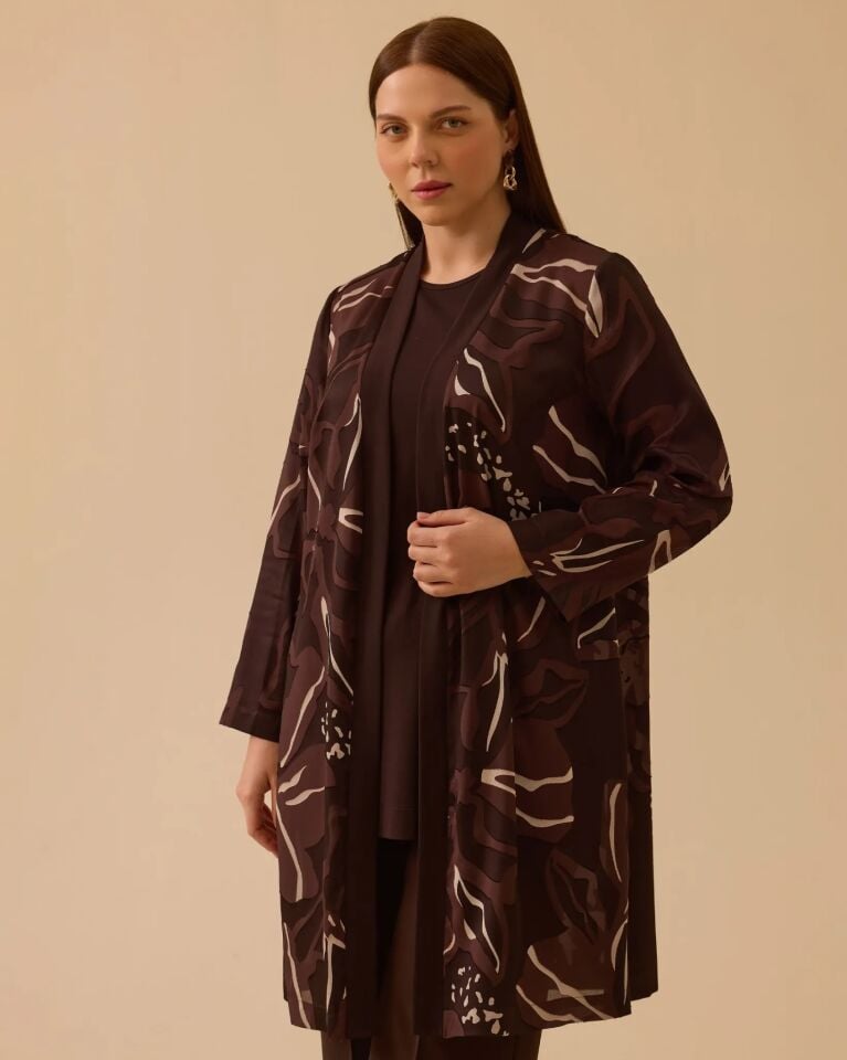 4002 BÜYÜK BEDEN DESENLİ HIRKALI TAKIM #26#