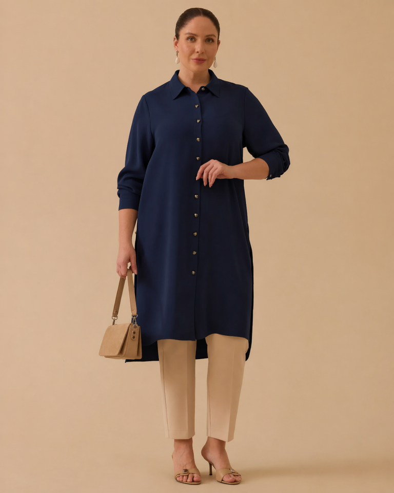 4019 BÜYÜK BEDEN DÜĞMELİ  TUNİK  #26#