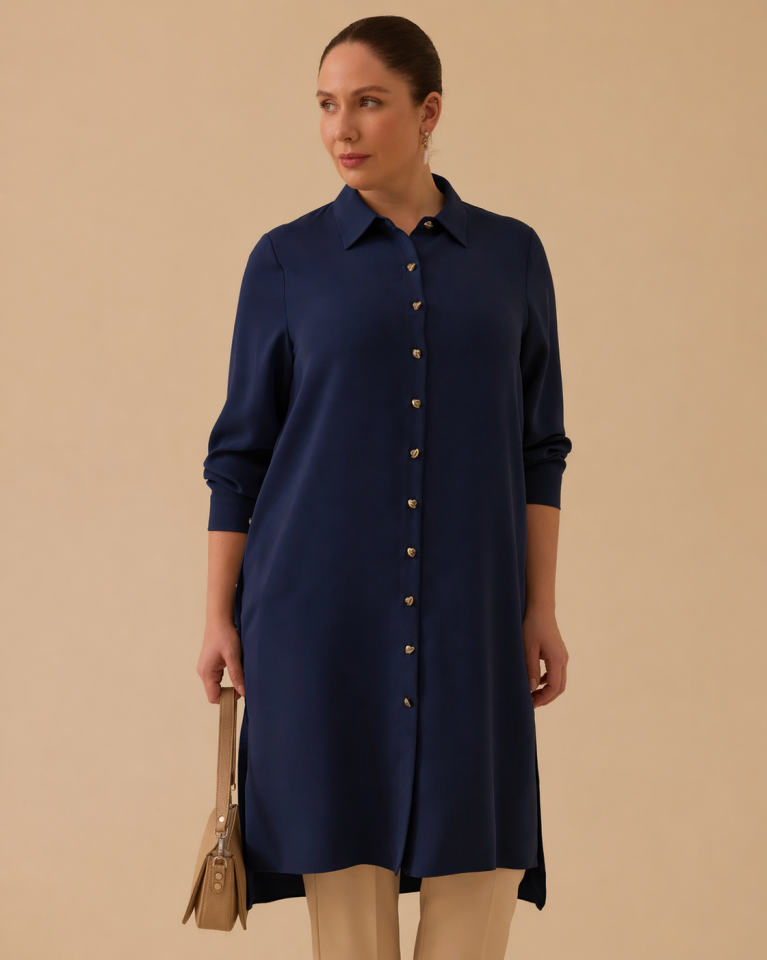 4019 BÜYÜK BEDEN DÜĞMELİ  TUNİK  #26#