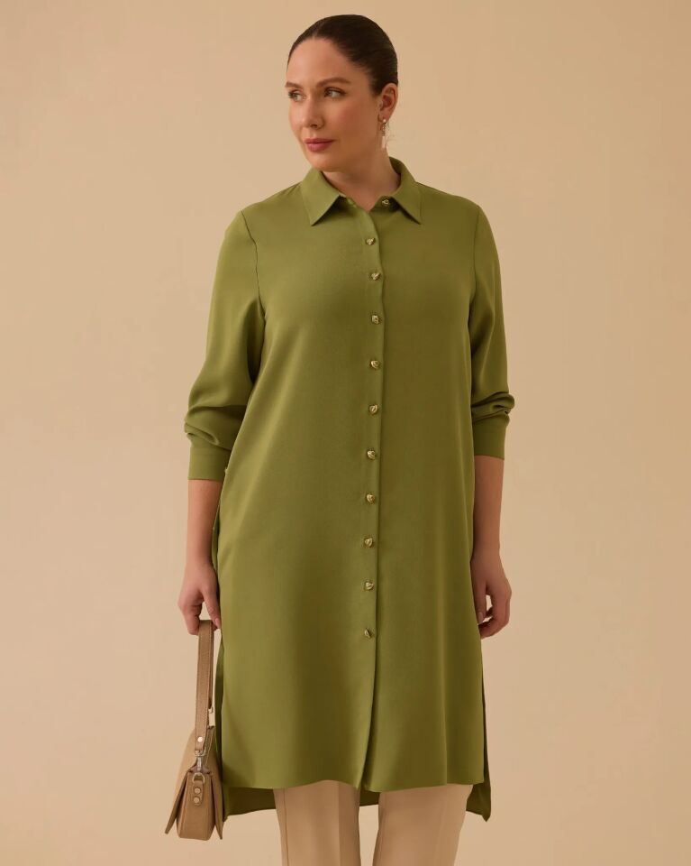 4019 BÜYÜK BEDEN DÜĞMELİ  TUNİK  #26#