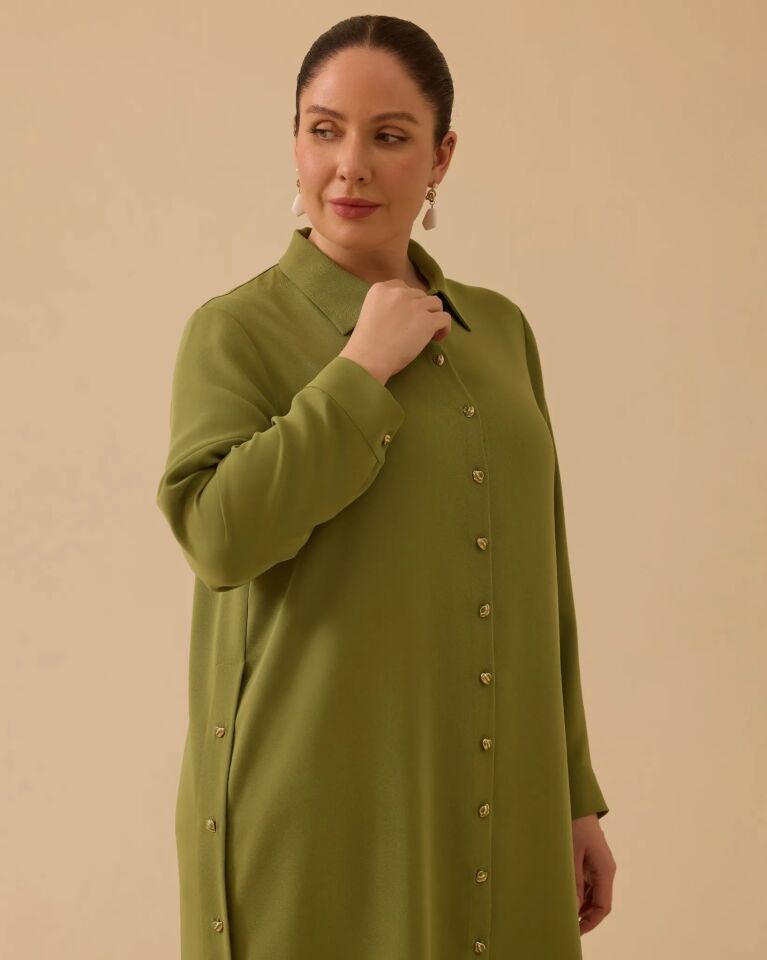 4019 BÜYÜK BEDEN DÜĞMELİ  TUNİK  #26#