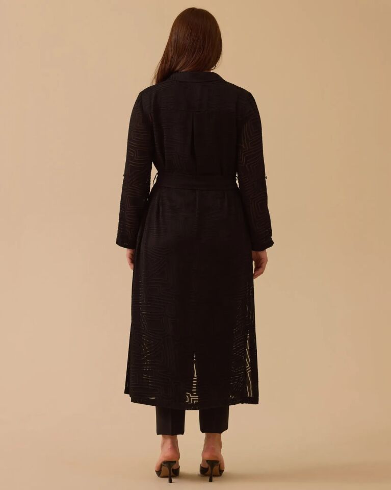 4002 BÜYÜK BEDEN TAŞ DETAYLI DESENLİ UZUN TUNİK #26#