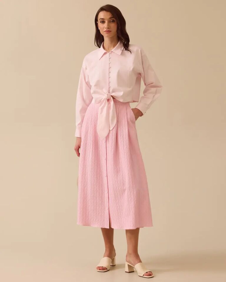 1013 ÖNÜ VE KOL UCU DÜĞMELİ UÇ KISMI BAĞLAMA DETAYLI KISA GÖMLEK 10002511511013 #06-25#