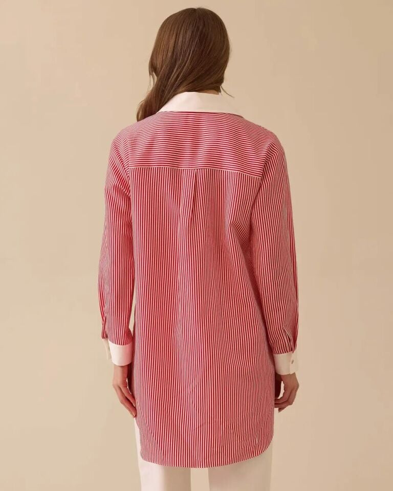 1001 ÖNDEN FERMUARLI GÖĞSÜ TAŞLI ŞIK TUNİK 10002421211001 #06-25#