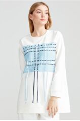 APLİKE VE BİYE DETAYLI SWEAT TUNİK QKS 1327,01 #22-09€