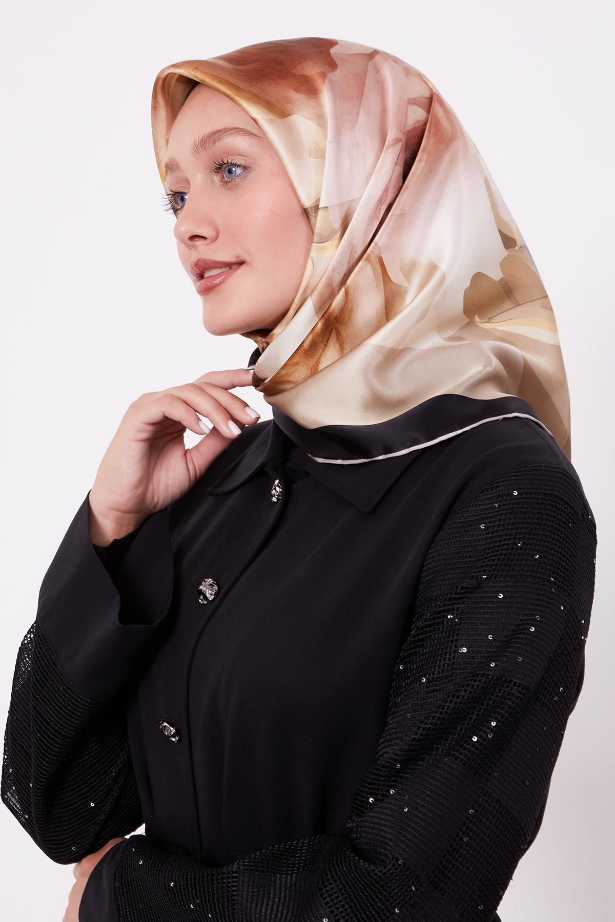 I-1130 LEVİDOR SURA İPEK EŞARP #07-25# STD - Sarı