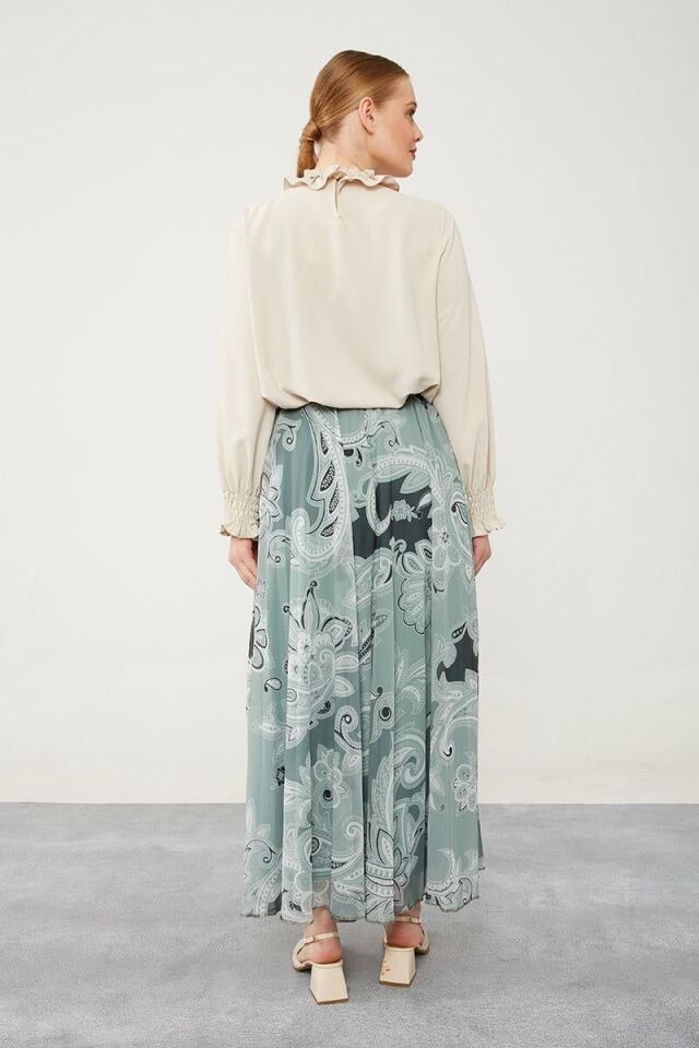 420028 ETEK KARIŞIK DESENLİ ŞİFON ETEK QYS ETEK #24-05#