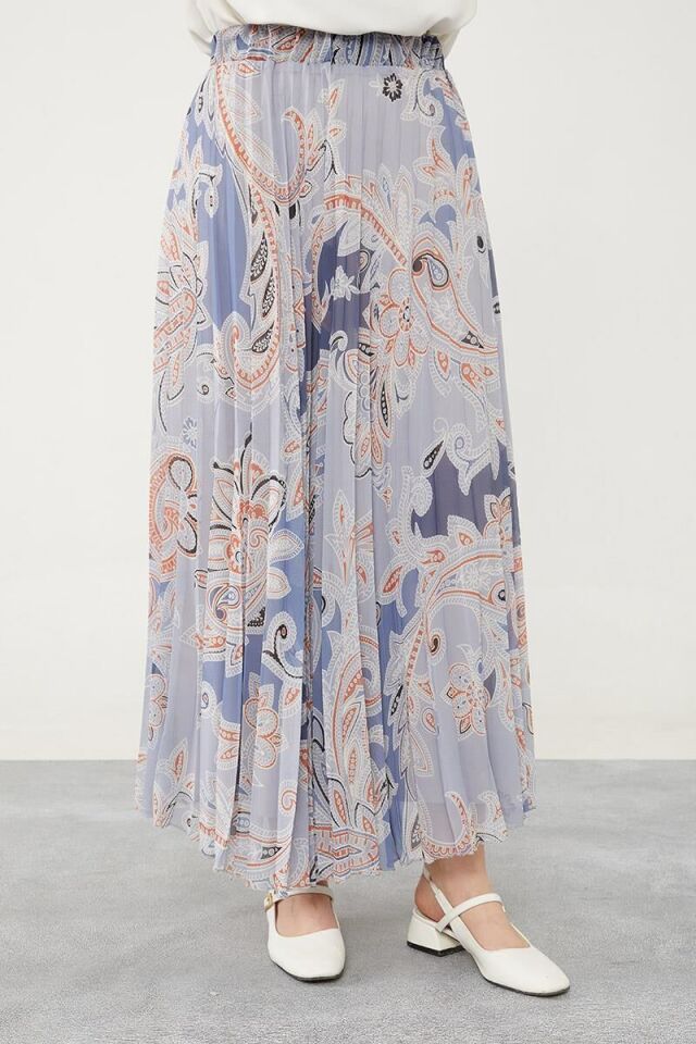 420028 ETEK KARIŞIK DESENLİ ŞİFON ETEK QYS ETEK #24-05#