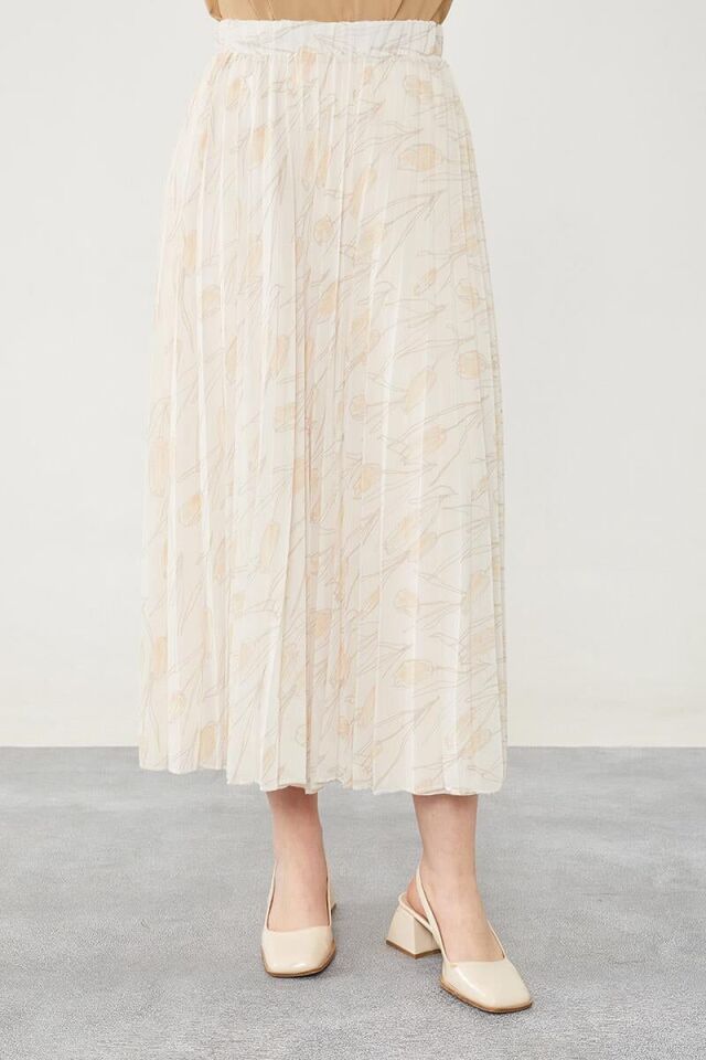 420029 ETEK DESENLİ ŞİFON ETEK QYS  ETEK #☺24-05#