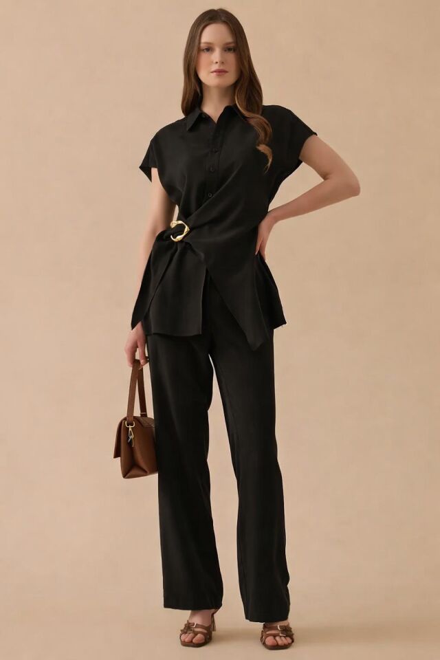 10005 ÖNDEN GİZLİ FERMUARLI KETEN PANTALON #26#