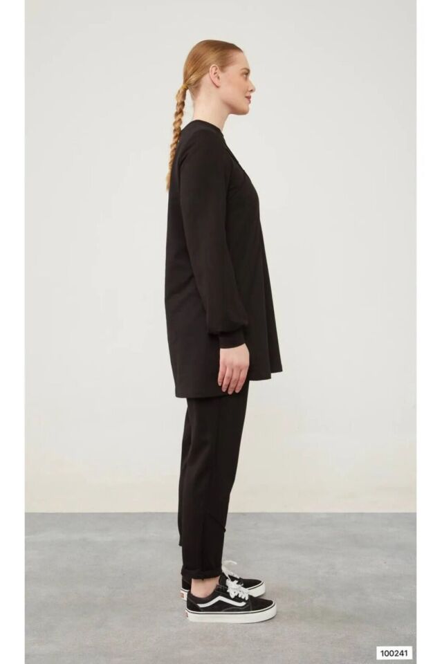 100241 PANTOLON ŞERİT DETAYLI İKİLİ TAKIM QKS