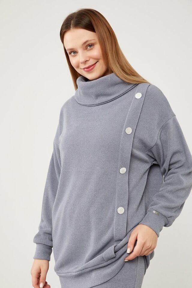 210067 TUNİK YANDAN PATLI SELANİK KUMAŞ QKS