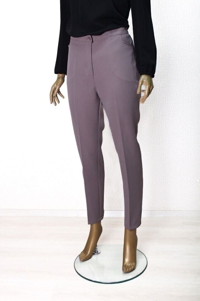 59029 CEP DETAYLI ÖNÜ FERMUARLI VE DÜĞMELİ KLASİK DAR PAÇA PANTLON QYS 59029 #23-09#