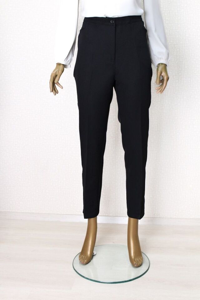 59029 CEP DETAYLI ÖNÜ FERMUARLI VE DÜĞMELİ KLASİK DAR PAÇA PANTLON QYS 59029 #23-09#