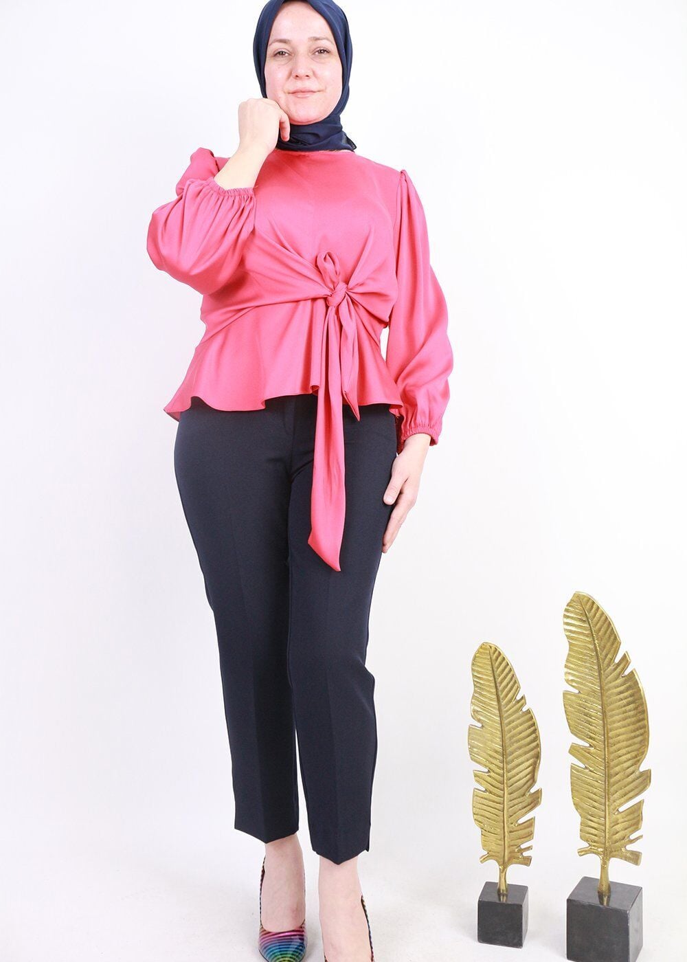 59026 CEP DETAYLI ÖNDEN DÜĞMELİ VE FERMUARLI YIRTMAÇLI KLASİK DAR PAÇA PANTOLON QKS PANTOLON 59026 #23-09#