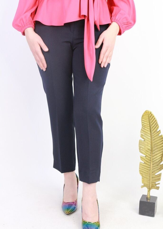 59026 CEP DETAYLI ÖNDEN DÜĞMELİ VE FERMUARLI YIRTMAÇLI KLASİK DAR PAÇA PANTOLON QKS PANTOLON 59026 #23-09#