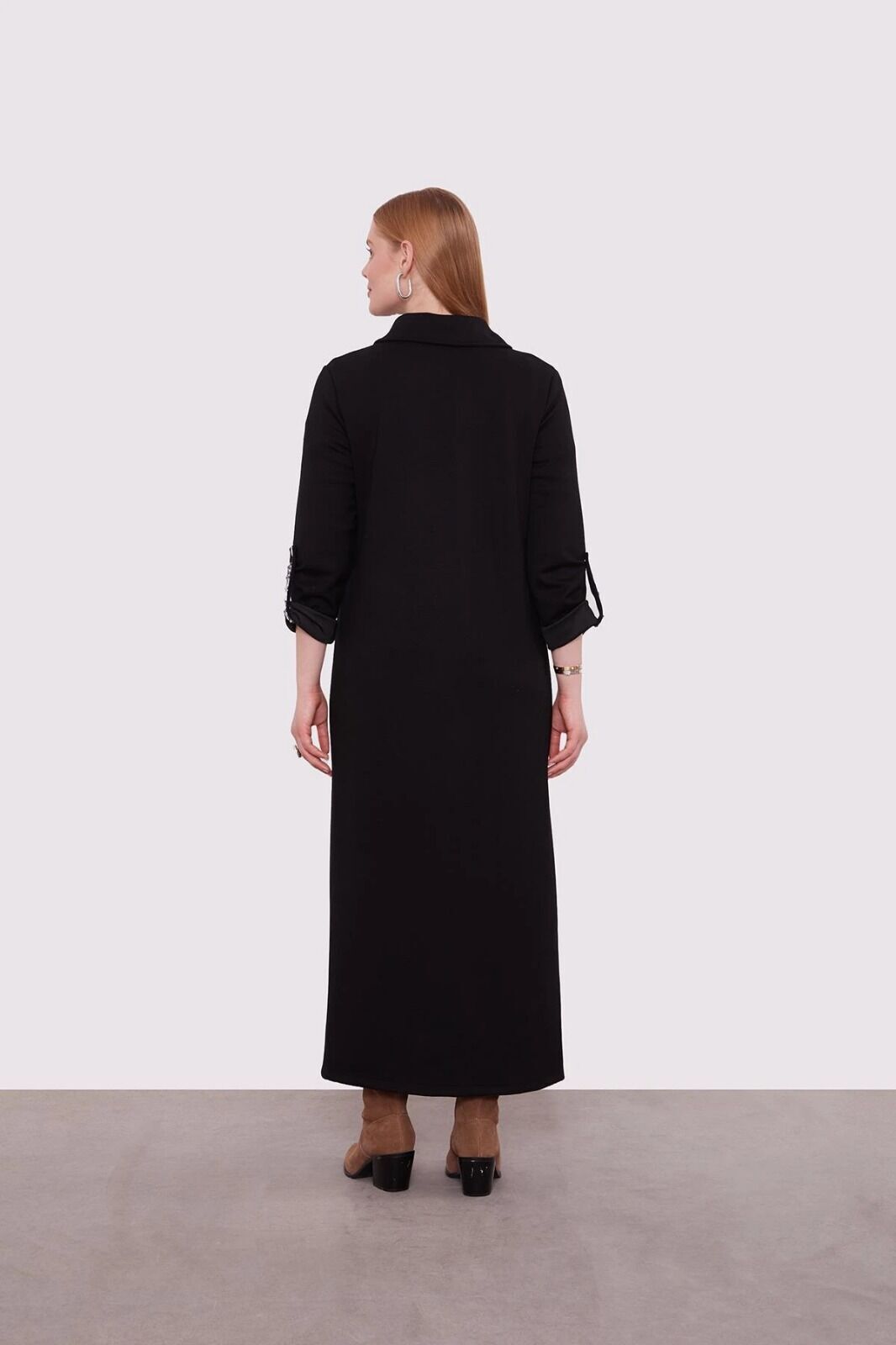 330258 APOLETLİ LEOPAR ŞERİT DETAYLI İKİ İPLİK ELBİSE #01-25#