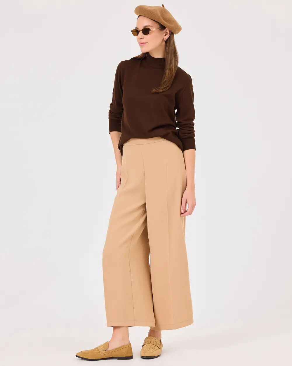 1032 YANDAN FERMUARLI GÜNLÜK PANTOLON QKS 38 - CAMEL