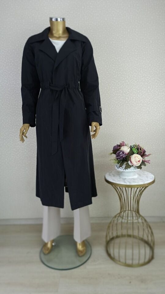 5201 BELİ BAĞLAMALI CEPLİ KRUVAZE YAKA KLASİK TRENÇKOT QKS TRENÇ #23-10#