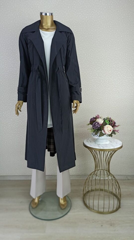 5201 BELİ BAĞLAMALI CEPLİ KRUVAZE YAKA KLASİK TRENÇKOT QKS TRENÇ #23-10#