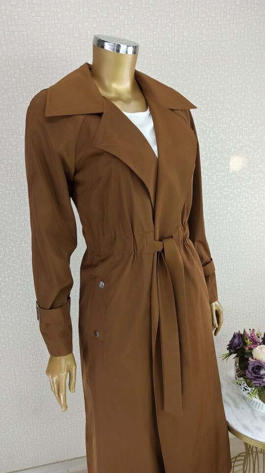 5201 BELİ BAĞLAMALI CEPLİ KRUVAZE YAKA KLASİK TRENÇKOT QKS TRENÇ #23-10#