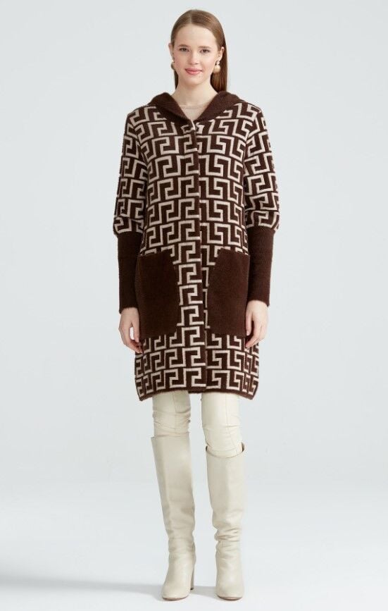 21123 YOL DESENLİ CEPLİ KABAN QKS KABAN 21123 #23-103