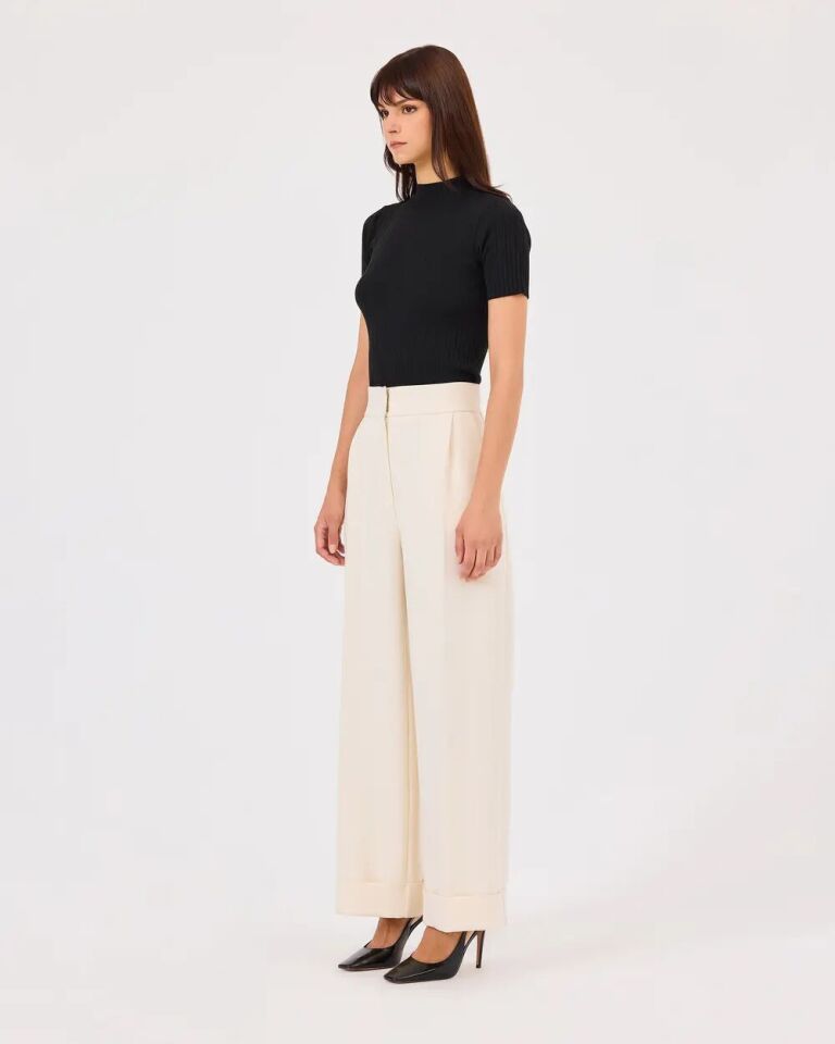 1026 ÖNDEN FERMUARLI CEPLİ GÜNLÜK PANTOLON QKS 40 - KREM