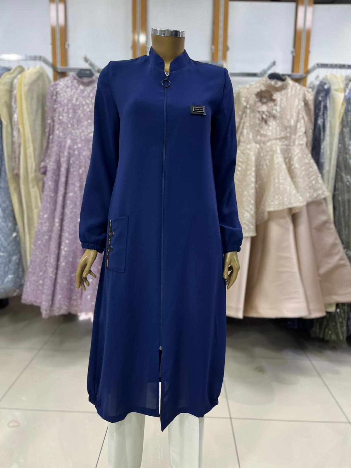 1014 ÖNDEN FERMUARLI KOL UCU LASTİKLİ  CEPLİ LEOPAR LASTİKLİ GİY ÇIK KAP QYS KAP 1014 #24-03#