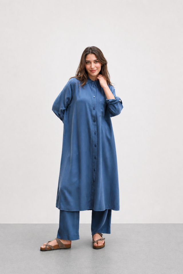10571ÖNDEN DÜĞMELİ GÖGSÜ CEPLİ PANTALON BELİ LASTİKLİ KETEN SPOR TAKIM#26#