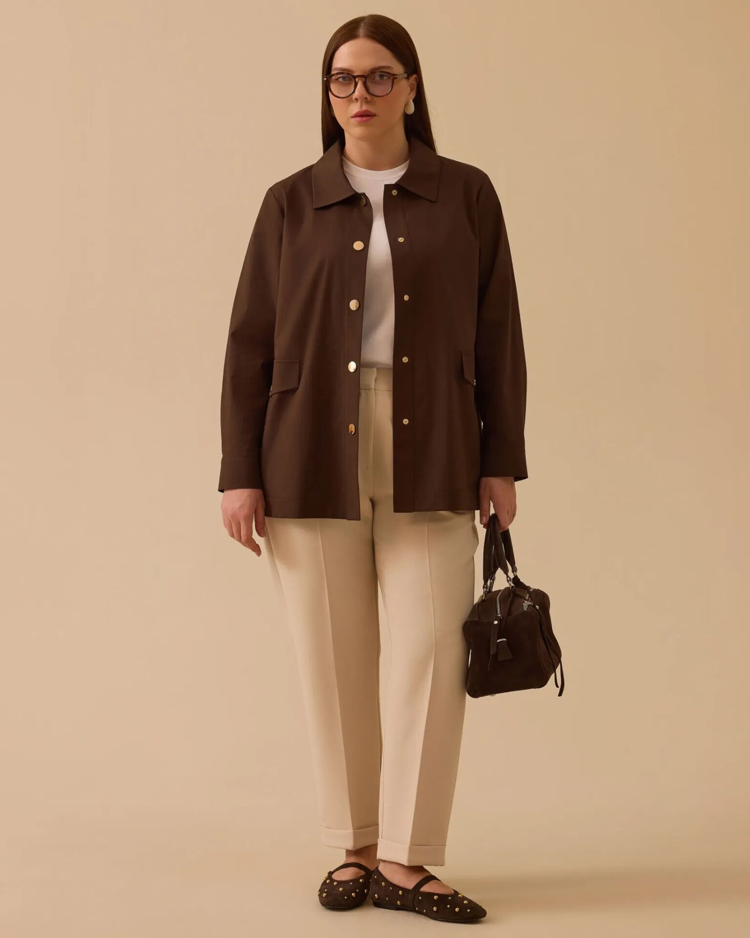 4001 BÜYÜK BEDEN GÖMLEK YAKA KANVAS CEKET #26#