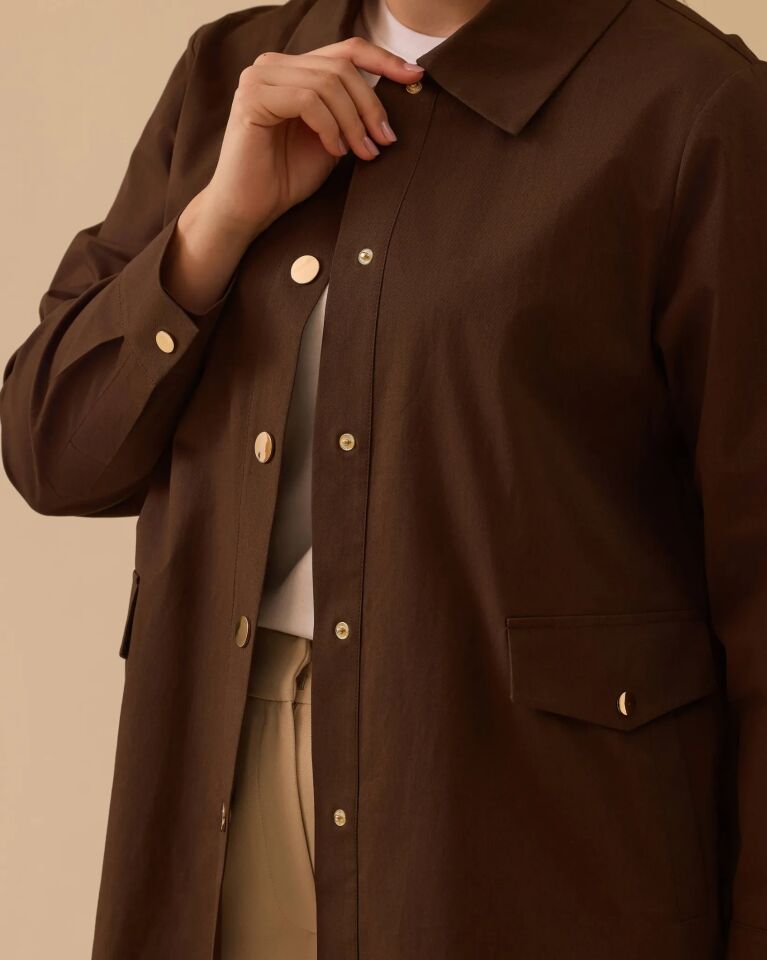 4001 BÜYÜK BEDEN GÖMLEK YAKA KANVAS CEKET #26#