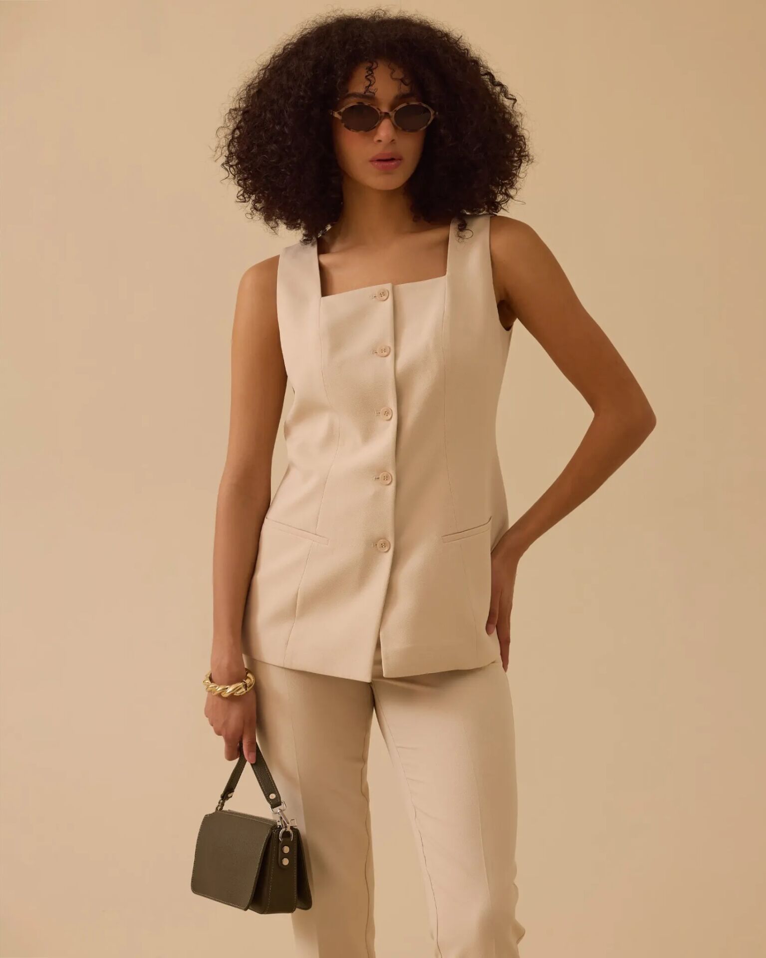 10006 KARE YAKA DÜĞMELİ YELEK #26#