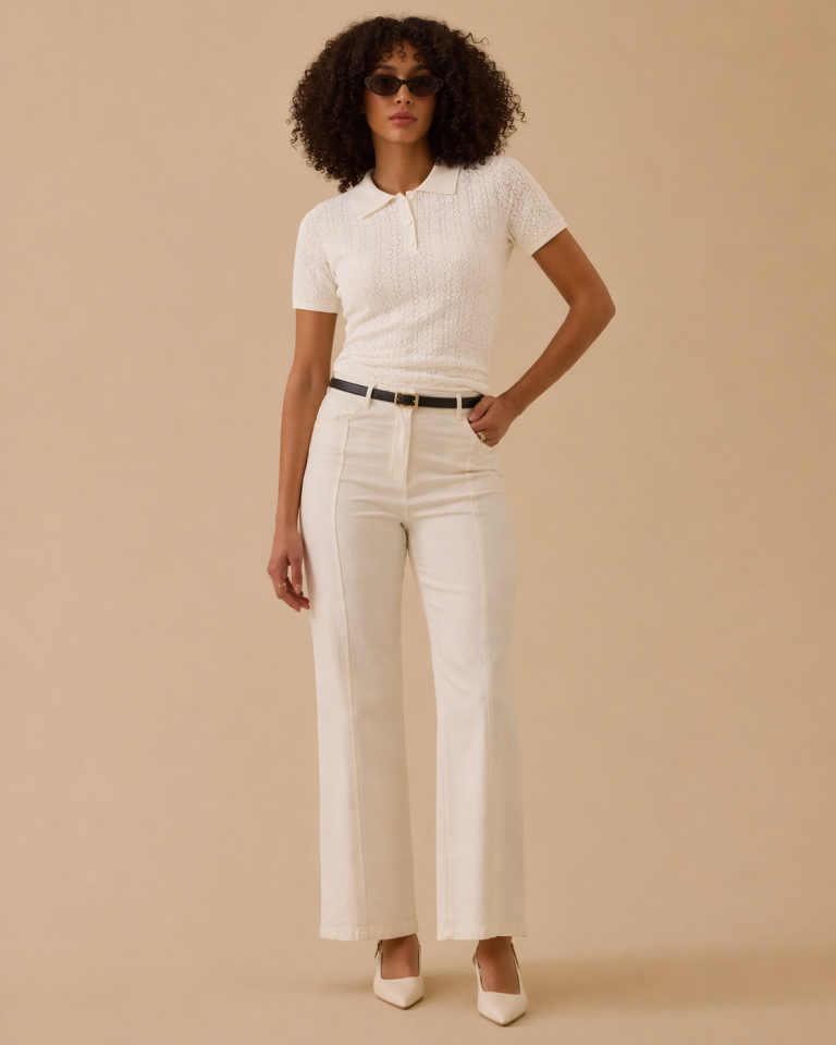 10007 ÖNDEN DÜĞMELİ POLO YAKA TRİKO BLUZ #2026#