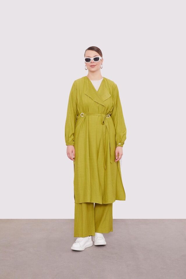 100537 KOL UCU LASTİKLİ BELİ BÜZGÜLÜ UZUN İKİLİ TAKIM #02-25#