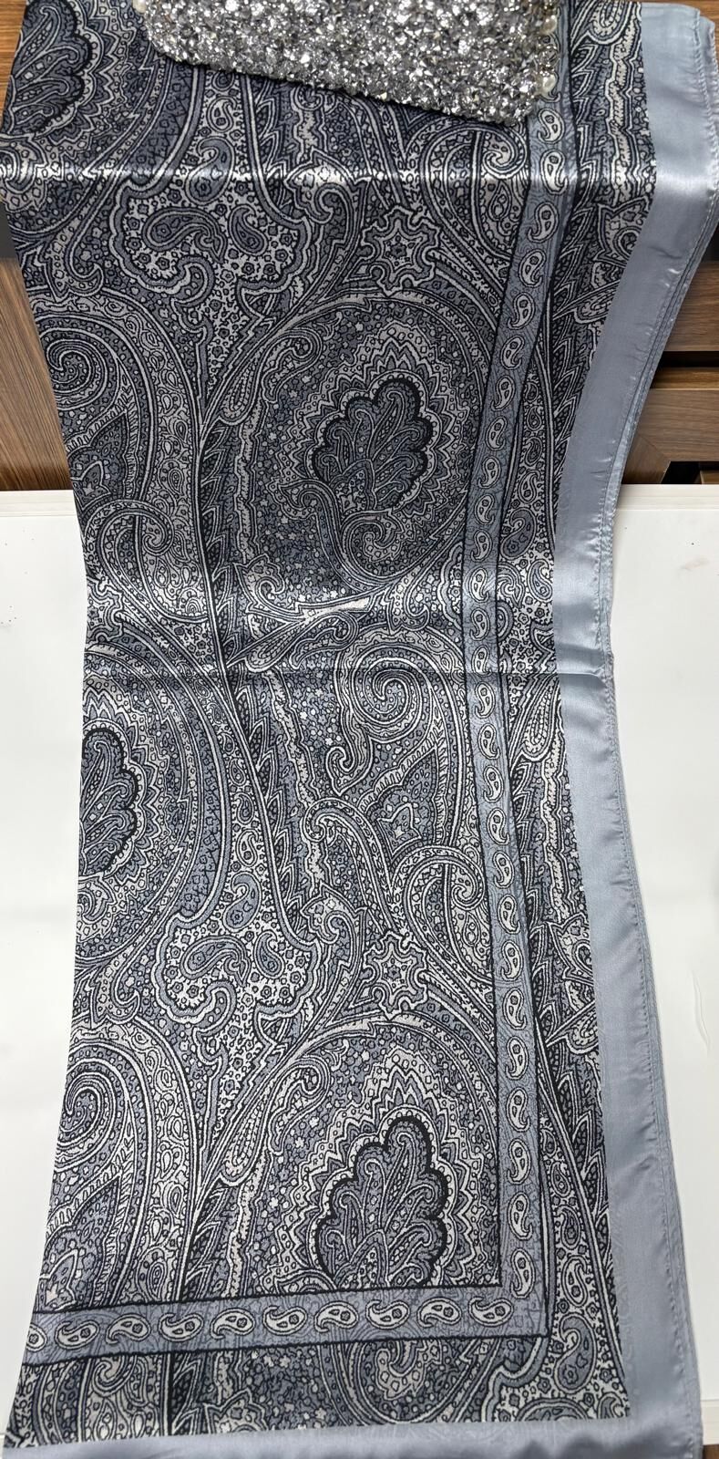 11968B LEVİDOR HİNT İPEĞİ ŞAL #07-25# STD - gri