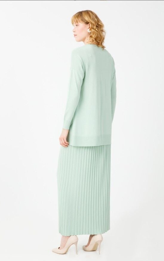 20557 PİLEİ ETEK BLUZ RAYON TAKIM QKS TAKIM 20757 #23-10#