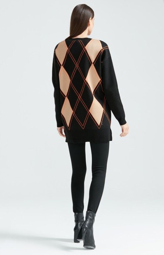 21116 ÇİFT ÇİZGİ BAKLAVA DESENLİ TRİKO TUNİK QKS TUNİK 21116 #23-10#