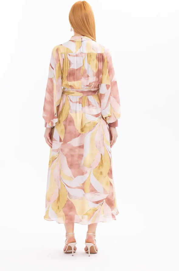 1003 ELBİSE ARKADAN FERMUARLI SATEN ŞIK ELBİSE 10002411311003 QYS #24-05#