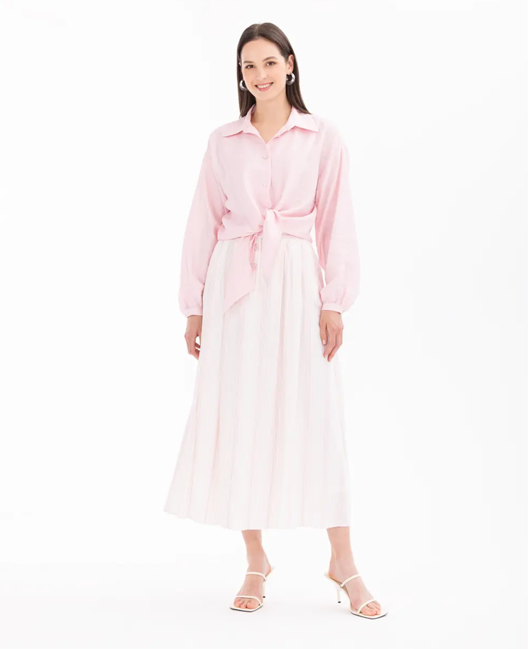 1006 DÜĞMELİ MANŞETLİ SACAKLI GÜNLÜK ETEK QYS GÜNLÜK ETEK 10002411611006 #24*-07#