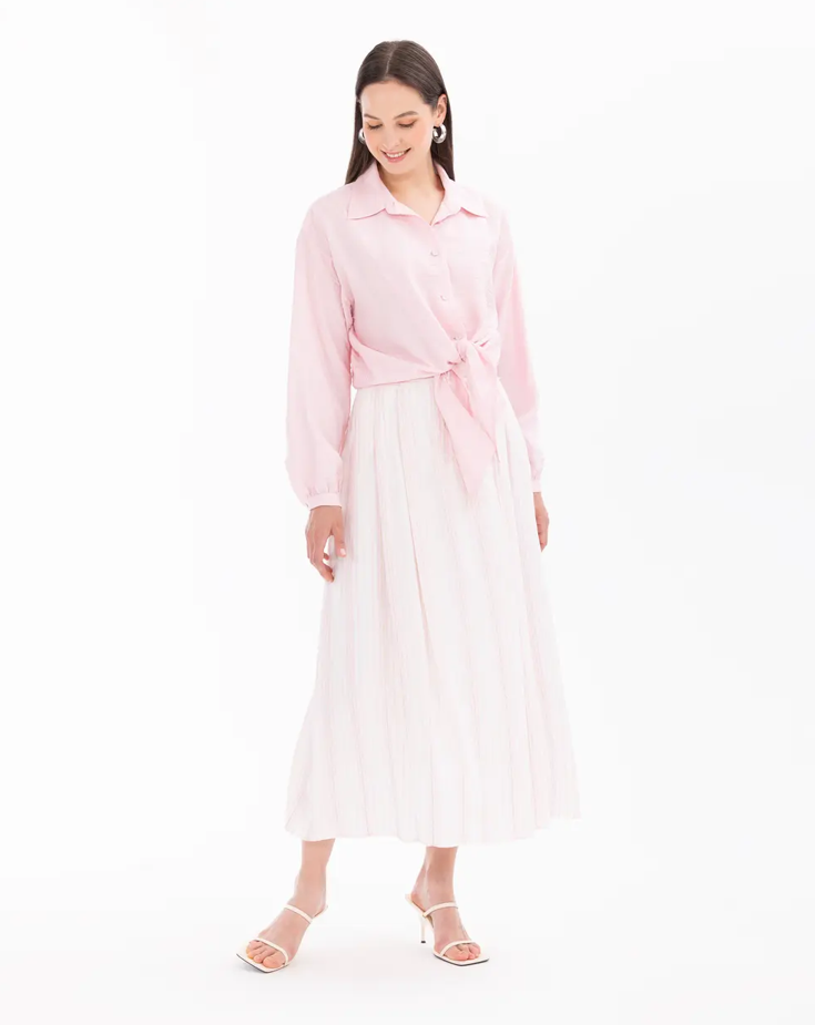 1006 DÜĞMELİ MANŞETLİ SACAKLI GÜNLÜK ETEK QYS GÜNLÜK ETEK 10002411611006 #24*-07#