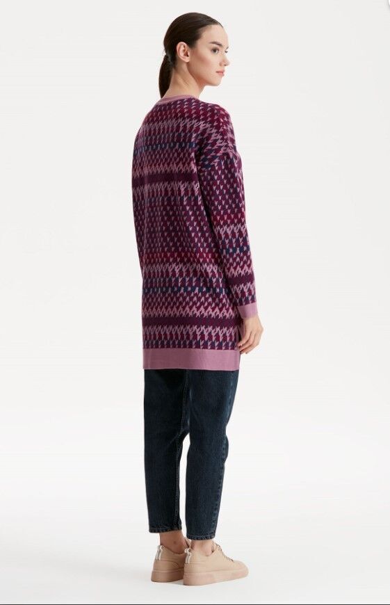 21242 ETNİK DESENLİ JAKARLI TRİKO TUNİK QKS TUNİK 2142 #23-10#